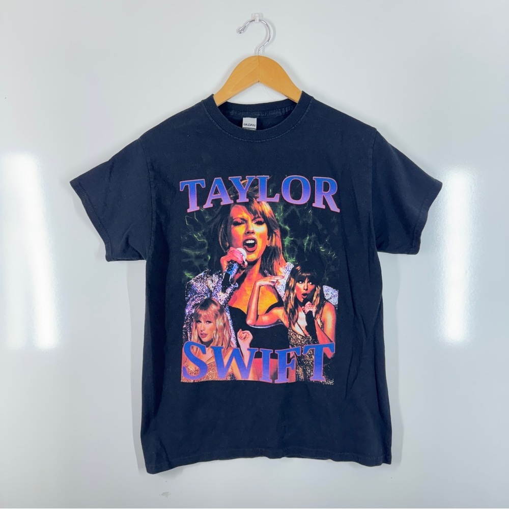 Taylor Swift Graphic Band Tee Y2k Black Concert Style TShirt Music Festival
